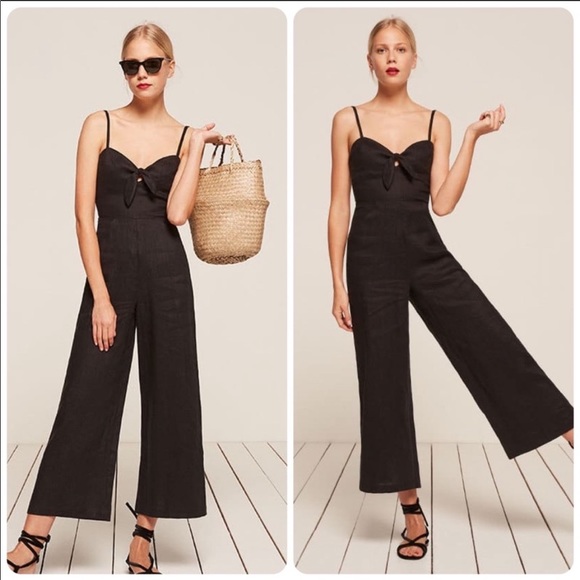 Reformation Pants - Reformation Black Linen Dominica Jumpsuit